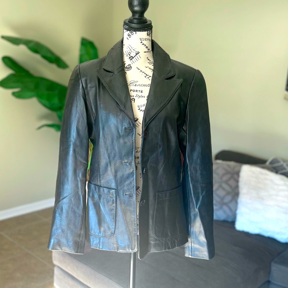 Vintage VS2 Genuine Leather Jacket, Woman’s Size Small, Black